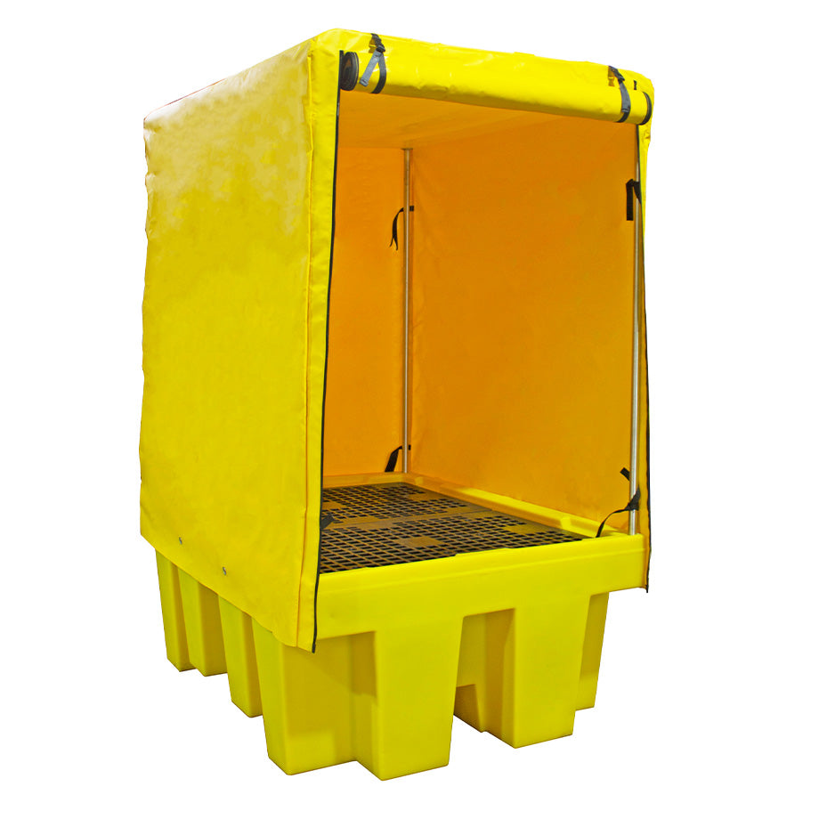 Covered Containment BB1C Covered Single IBC Spill Pallet Bund with Polyethylene Cover – One ...