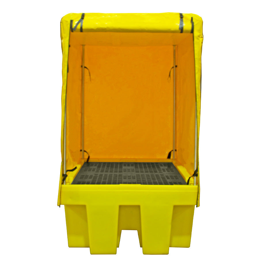 Covered Containment BB1C Covered Single IBC Spill Pallet Bund with Polyethylene Cover – One ...