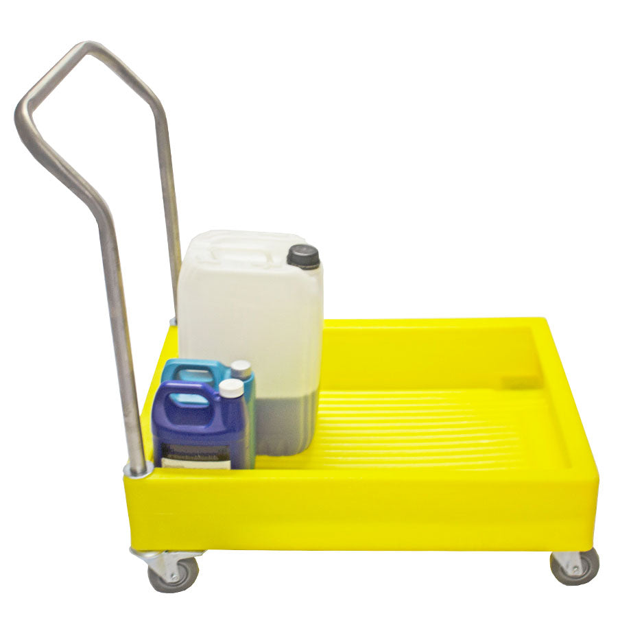 BT100 Bund Poly Trolley with Handle - Suitable for 4 x 25ltr Containers Spill Pallet > Trolley > Spill Containment > Spill Control > Romold > One Stop For Safety   