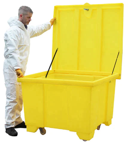 GPSC1W General Purpose Storage Container on Wheels with Loose lid, Lock & Hinge. - 600 Litre Capacity Spill Pallet > Storage Bine > Spill Containment > Spill Control > Romold > One Stop For Safety   