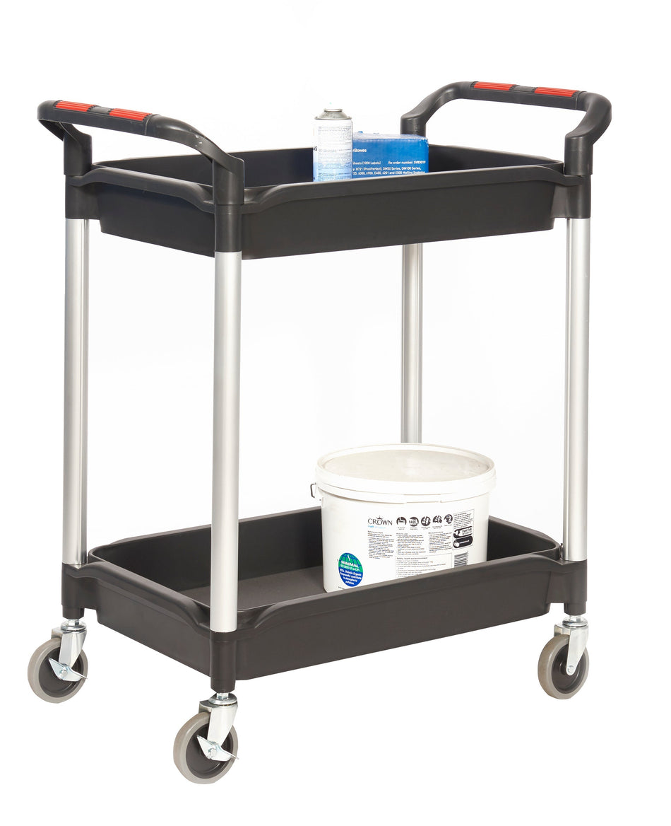 HIT29Y Proplaz Plus Multi Purpose Mobile Trolley with 2 Deep Shelves Cleaning Trolleys > Janitorial > Catering > Cleaning > One Stop For Safety   