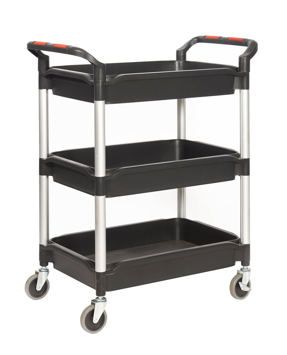HIT31Y Proplaz Plus Multi Purpose Mobile Trolley with 3 Deep Shelves Cleaning Trolleys > Janitorial > Catering > Cleaning > One Stop For Safety   