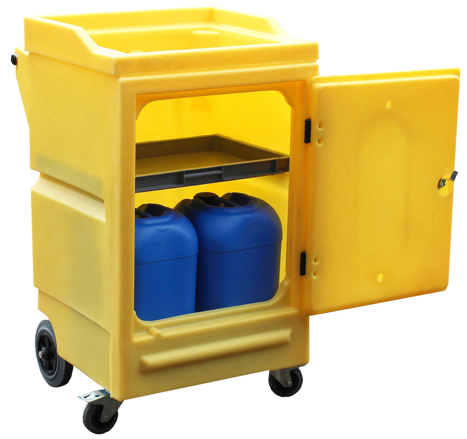 PWC4 Poly Mobile Maintenance Cabinet with Removable Shelf & Lockable Door - 980mm High Spill Cabinet > Coshh > Spill Containment > Spill Control > Romold > One Stop For Safety   