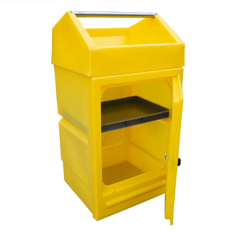 PDSD Poly Dispensing Storage Cabinet with Removable Shelf, Roll Holder & Lockable Door - 980mm High Spill Cabinet > Coshh > Spill Containment > Spill Control > Romold > One Stop For Safety   