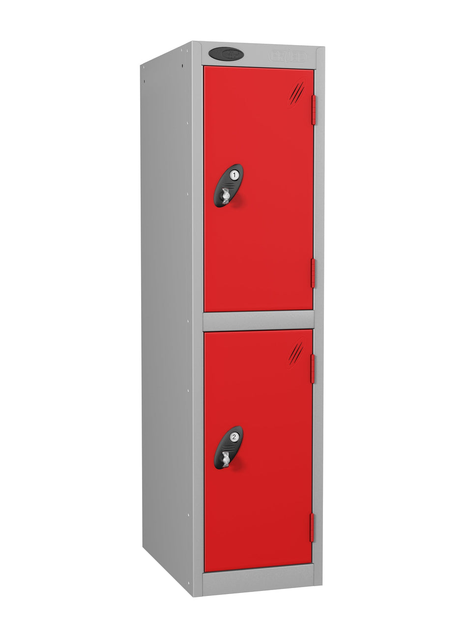 PROBELOW LOW LEVEL 1 NEST STEEL LOCKERS - FLAME RED 2 DOOR Storage Lockers > Lockers > Cabinets > Storage > Probe > One Stop For Safety   