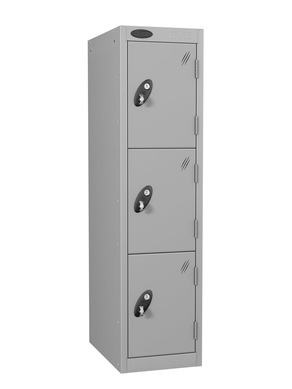 PROBELOW LOW LEVEL 1 NEST STEEL LOCKERS - DUST SILVER 3 DOOR Storage Lockers > Lockers > Cabinets > Storage > Probe > One Stop For Safety   