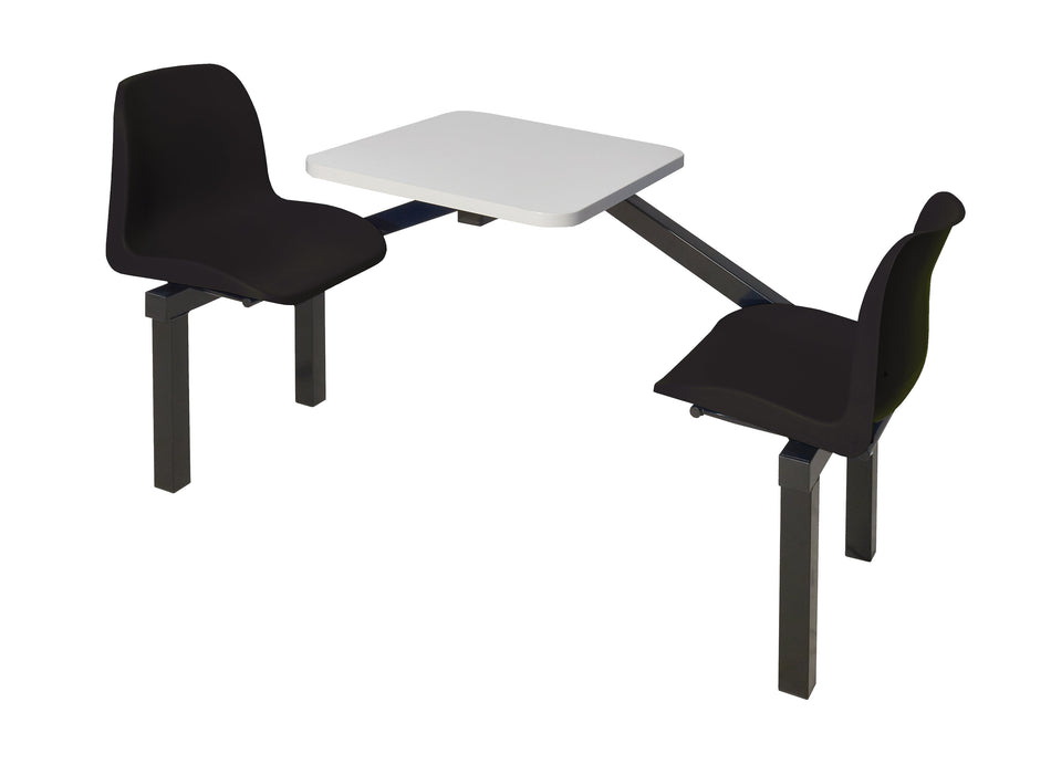 Standard 2 Seater Canteen Furniture Single Entry with Black Seats Canteen Furniture > Seating > Tables > QMP One Stop For Safety   