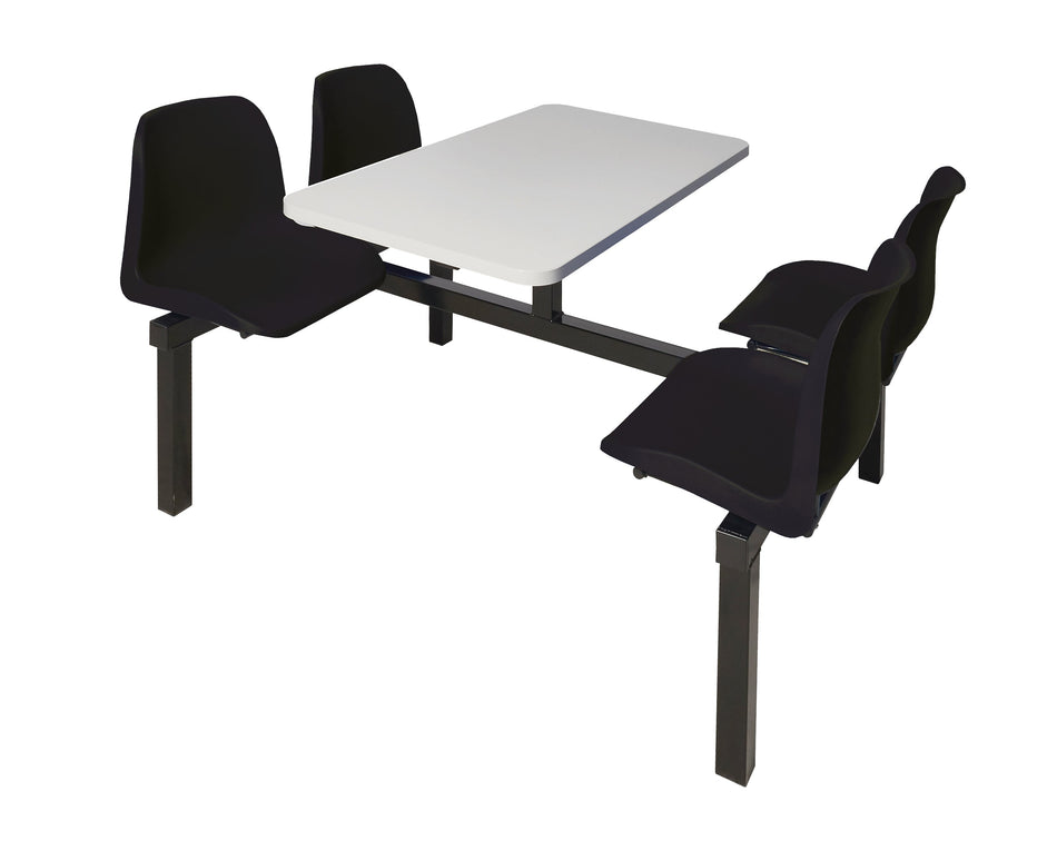 Standard 4 Seater Canteen Furniture Double Entry with Black Seats Canteen Furniture > Seating > Tables > QMP One Stop For Safety   