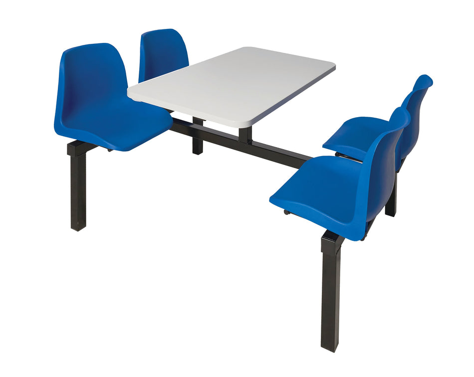 Standard 4 Seater Canteen Furniture Double Entry with Blue Seats Canteen Furniture > Seating > Tables > QMP One Stop For Safety   