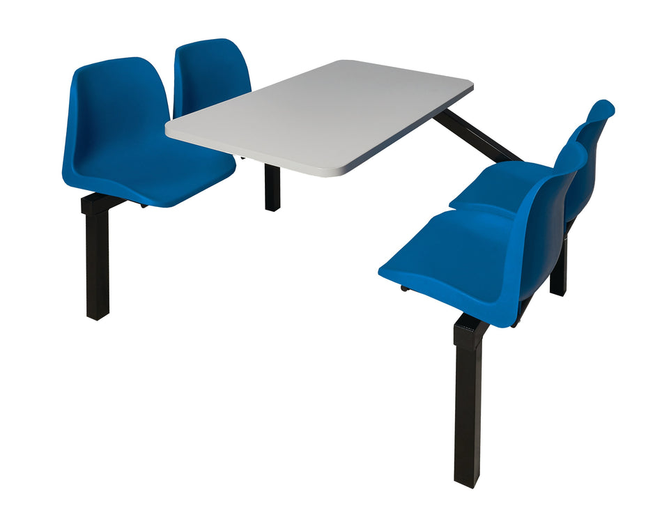 Standard 4 Seater Canteen Furniture Single Entry with Blue Seats Canteen Furniture > Seating > Tables > QMP One Stop For Safety   