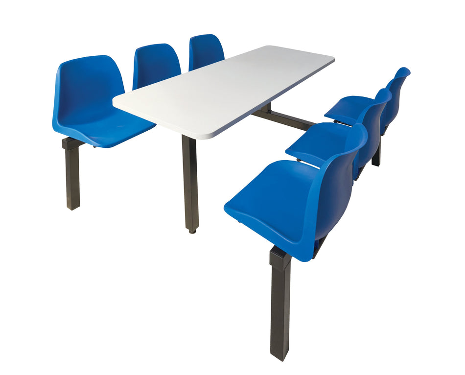Standard 6 Seater Canteen Furniture Double Entry with Blue Seats Canteen Furniture > Seating > Tables > QMP One Stop For Safety   