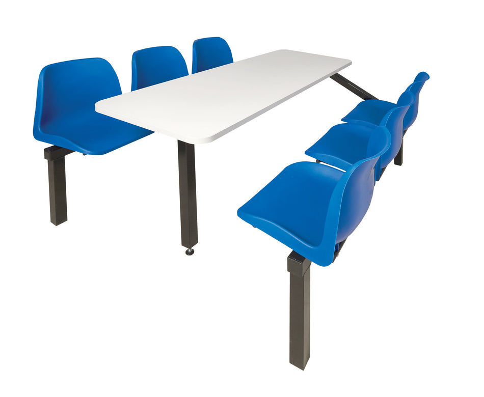 Standard 6 Seater Canteen Furniture Single Entry with Blue Seats Canteen Furniture > Seating > Tables > QMP One Stop For Safety   