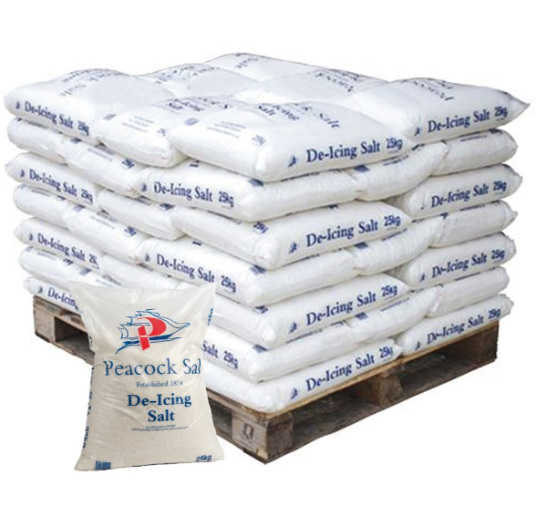 White De-Icing Salt in 25kg Bags - Pallet of 21 Bags (Half Pallet) Grit Bin > Winter > De-Icing Salt One Stop For Safety   