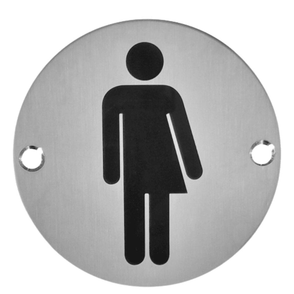 76mm Diameter Gender Neutral Symbol Sign in Satin Stainless Steel Hardware > Door Signs > Safety Signs > 76mm > One Stop For Safety   