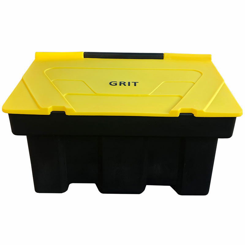 Budget 350 Litre Heavy Duty Stackable Grit Bin in Yellow with Black Hinged Lid Grit Bin > Winter > De-Icing Salt One Stop For Safety   
