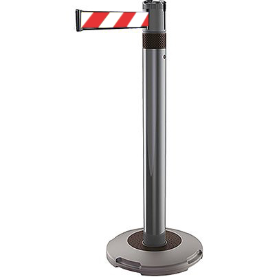Skipper Q Retractable Barrier Post System with 3m Red & White Webbing Retractable > Crowd Barrier > Tensa > Skipper One Stop For Safety   