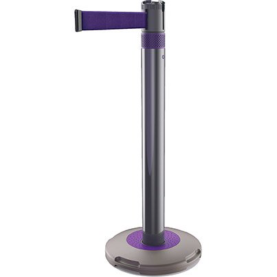 Skipper Q Retractable Barrier Post System with 3m Purple Webbing Retractable > Crowd Barrier > Tensa > Skipper One Stop For Safety   