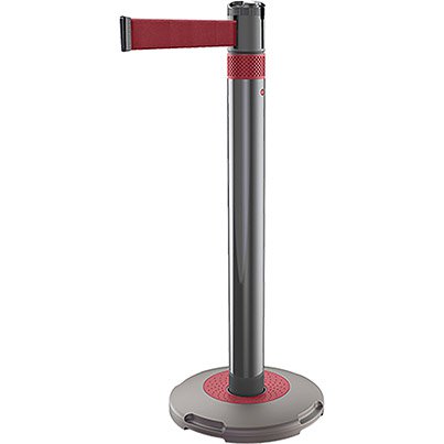 Skipper Q Retractable Barrier Post System with 3m Red Webbing Retractable > Crowd Barrier > Tensa > Skipper One Stop For Safety   