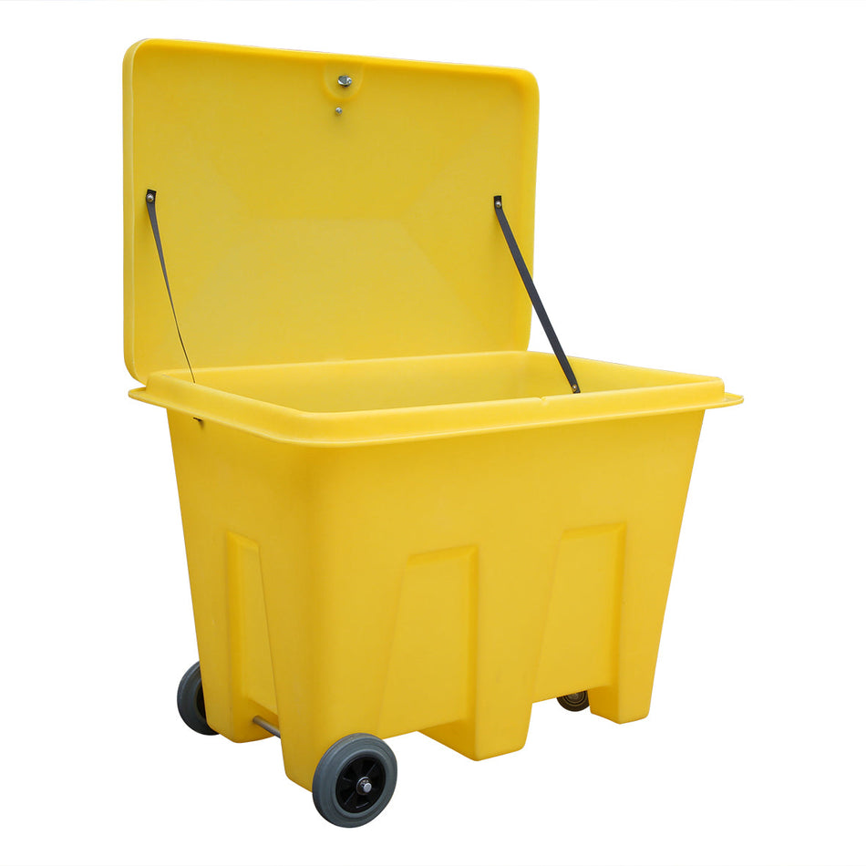 PSB1W Poly Storage Bin on Wheels with Loose Lid, Lock & Hinge - 350 Litre Capacity Spill Pallet > Storage Bine > Spill Containment > Spill Control > Romold > One Stop For Safety   