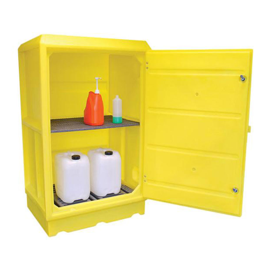PSC5 COSHH Bunded storage cabinet with 100 Litre Sump 1 Shelf & Lockable Door - 1520mm High Spill Cabinet > Coshh > Spill Containment > Spill Control > Romold > One Stop For Safety   
