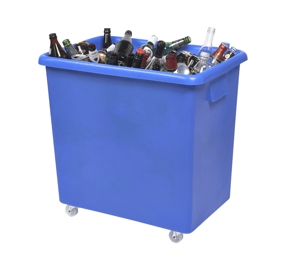 RB0111B Heavy Duty Bottle Skip in Blue - 135 Litre Capacity Mobile Containers > Manual Handling > Plastics Tubs > One Stop For Safety   