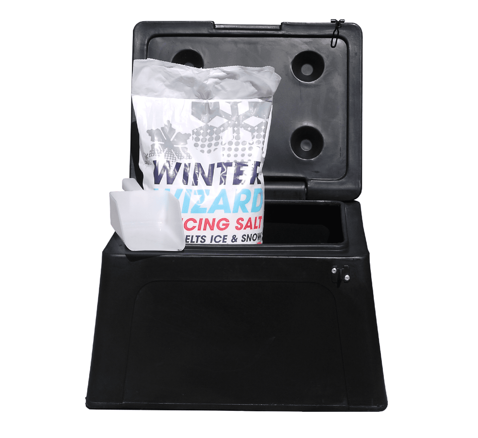 30 Litre Domestic & Residential Grit Bin in Black with 10kg De-Icing Salt & Scoop Grit Bin > Winter > De-Icing Salt One Stop For Safety   