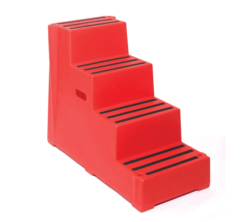 RW0104R Heavy Duty Premium Safety Steps in Red - 4 Step Premium Safety Steps > Manual Handling > Kick Steps One Stop For Safety   