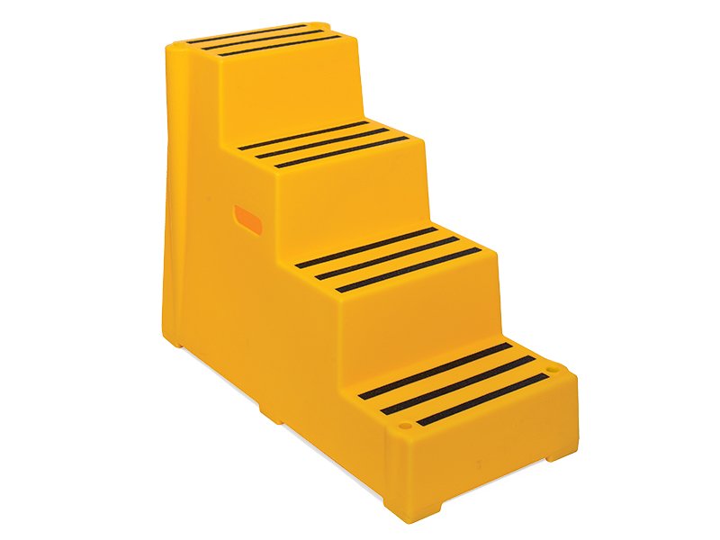 RW0104Y Heavy Duty Premium Safety Steps in Yellow - 4 Step Premium Safety Steps > Manual Handling > Kick Steps One Stop For Safety   