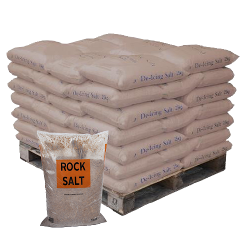 Brown De-Icing Rock Salt in 25kg Bags - Pallet of 21 Bags (Half Pallet) Grit Bin > Winter > De-Icing Salt One Stop For Safety   