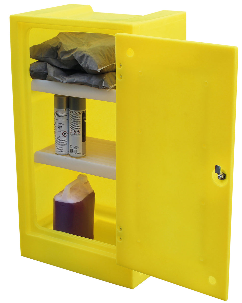PSC1 COSHH Bunded Storage Cabinet with 17 Litre Sump 2 Shelves & Lockable Door - 990mm High Spill Cabinet > Coshh > Spill Containment > Spill Control > Romold > One Stop For Safety   