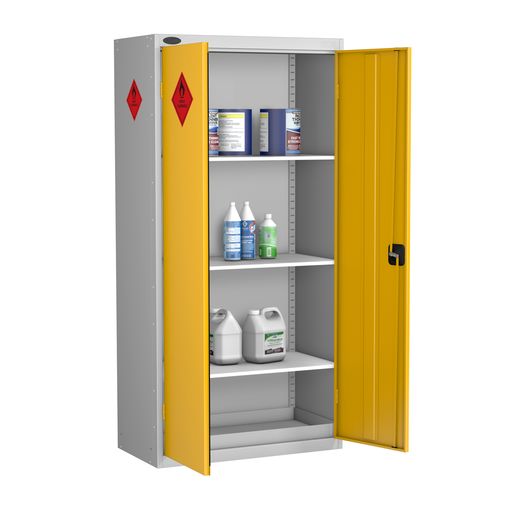 Standard Hazardous Storage Coshh Cabinet with 3 Shelves and Lockable Doors Storage Lockers > Lockers > Cabinets > Storage > Probe > One Stop For Safety   