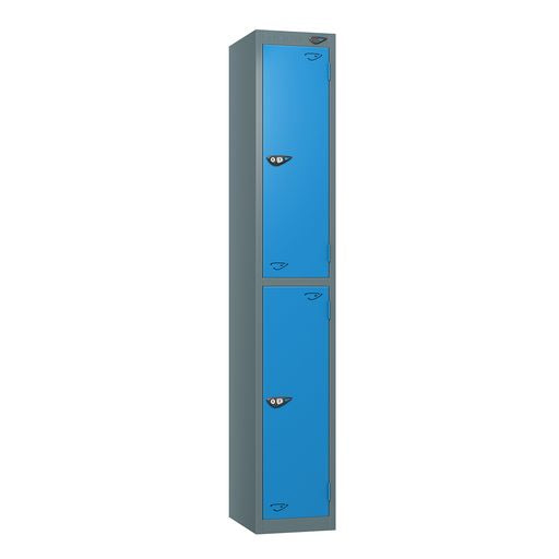 PURE SCHOOL LOCKERS WITH SLATE GREY BODY - COBALT BLUE 2 DOOR Storage Lockers > Lockers > Cabinets > Storage > Pure > One Stop For Safety   