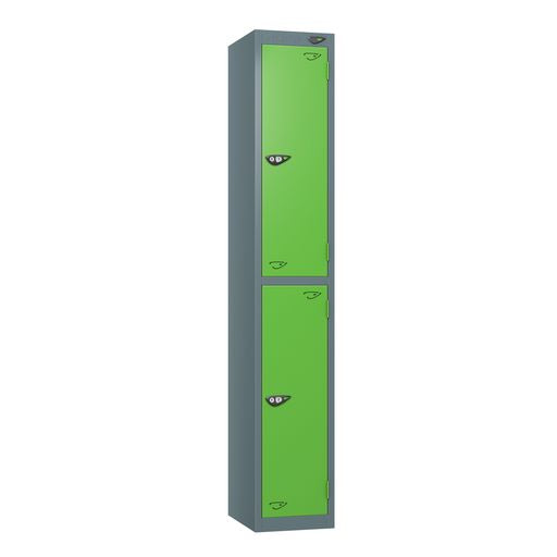 PURE SCHOOL LOCKERS WITH SLATE GREY BODY - FOREST GREEN 2 DOOR Storage Lockers > Lockers > Cabinets > Storage > Pure > One Stop For Safety   