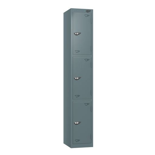 PURE SCHOOL LOCKERS WITH SLATE GREY BODY - SLATE GREY 3 DOOR Storage Lockers > Lockers > Cabinets > Storage > Pure > One Stop For Safety   