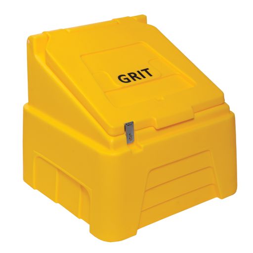 200 Litre Heavy Duty Grit Bin in Yellow with Hinged Lockable Lid Grit Bin > Winter > De-Icing Salt One Stop For Safety   