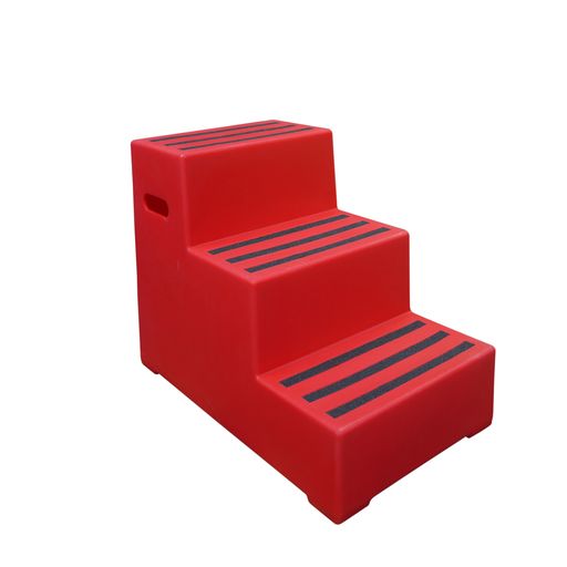 RW0103R Heavy Duty Premium Safety Steps in Red - 3 Step Premium Safety Steps > Manual Handling > Kick Steps One Stop For Safety   