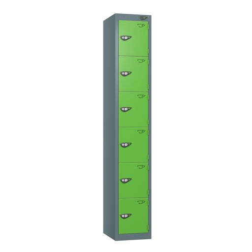 PURE SCHOOL LOCKERS WITH SLATE GREY BODY - FOREST GREEN 6 DOOR Storage Lockers > Lockers > Cabinets > Storage > Pure > One Stop For Safety   