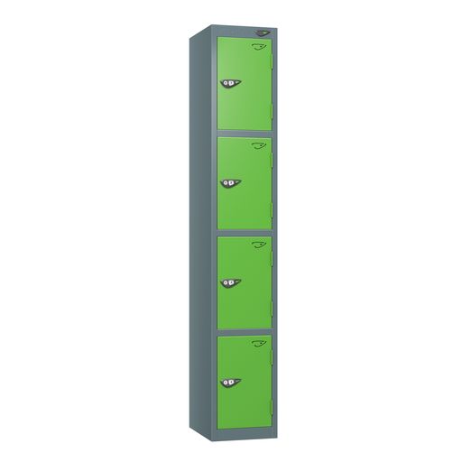 PURE SCHOOL LOCKERS WITH SLATE GREY BODY - FOREST GREEN 4 DOOR Storage Lockers > Lockers > Cabinets > Storage > Pure > One Stop For Safety   