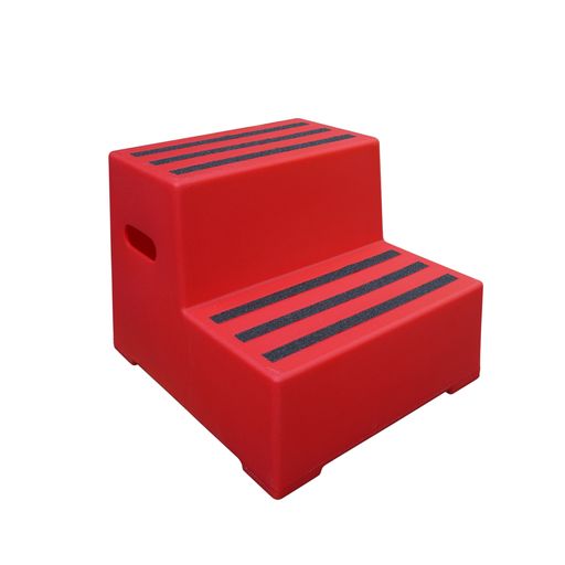 RW0102R Heavy Duty Premium Safety Steps in Red - 2 Step Premium Safety Steps > Manual Handling > Kick Steps One Stop For Safety   